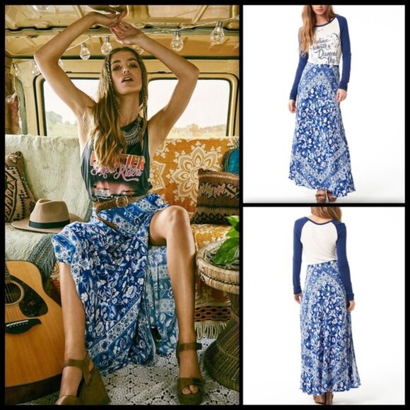 SPELL 🔮 Lolita Bluebelle Split Maxi Skirt - Size Small - Picture 2 of 4